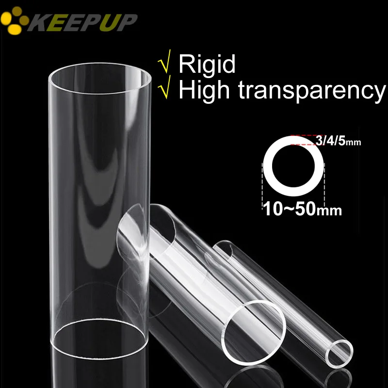 

PC tube plastic Thick wall Polycarbonate rigid pipe High transparency Wall thickness 3 4 5mm 10 15 20 25 30 35 40 45mm diameter