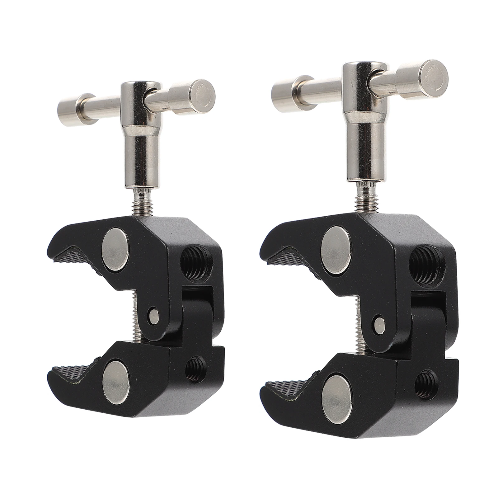 

2pcs All-Metal Super Clamp 1/4 3/8 Inch Threads Camera Mount For Lights Hooks Rods Shelves 1Cm To 5.5Cm Clamping