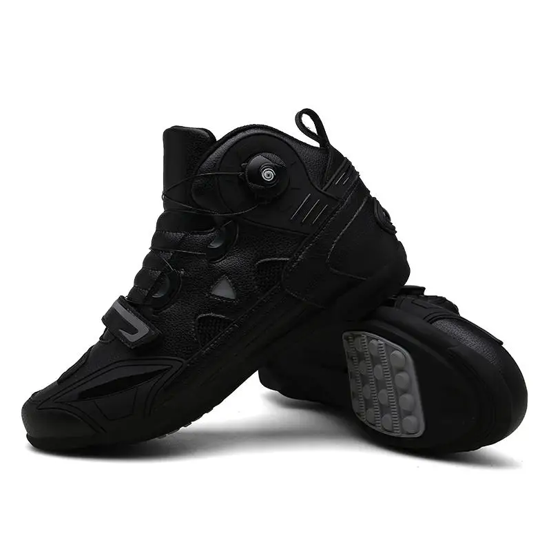 PU Leather Enduro Motorcycle Boots Riding Racing Motocross Shoes Motorbike Sneakers Speed Protective Gear Biker Boot Men Women