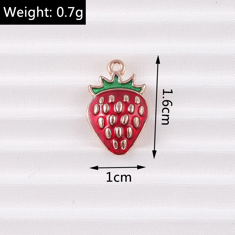 10 teile/los Mix Nette Emaille Obst Apfel Kirsche Ananas Traube Charms für Schmuck Machen Frauen Ohrringe Anhänger Halsketten Geschenke – Detail 24