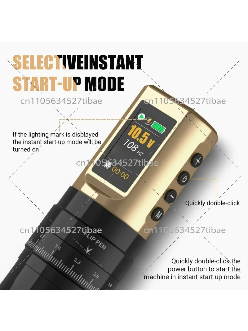 Adjustable Stroke Dual  Tattoo Machine Pen All-In-One  Powered Tattoo Kit with Variable Speeds for Professional Us
