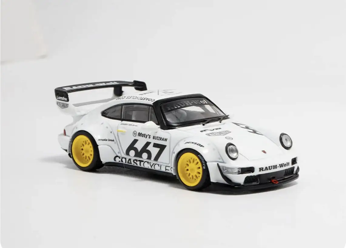 BSC 1:64 Porsche 911 (930) RWB Diecast Car Model authentic widebody available in Sakura Cherry Blossom / #667 Coast liveries