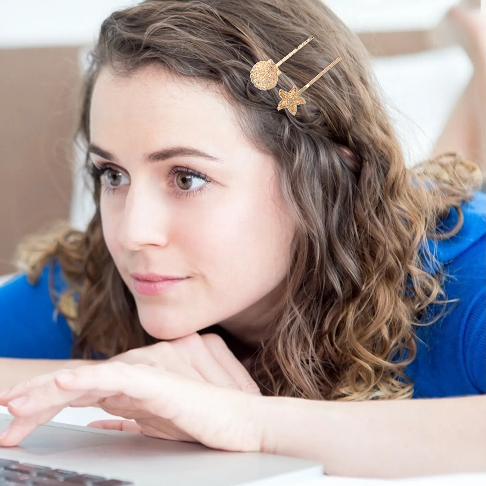 

3Pcs Shell Hair Accessories Gold Plated Metal Barrettes for Women One-Liner Hair Clip Summer Beach Hairpins Stylish Ocean