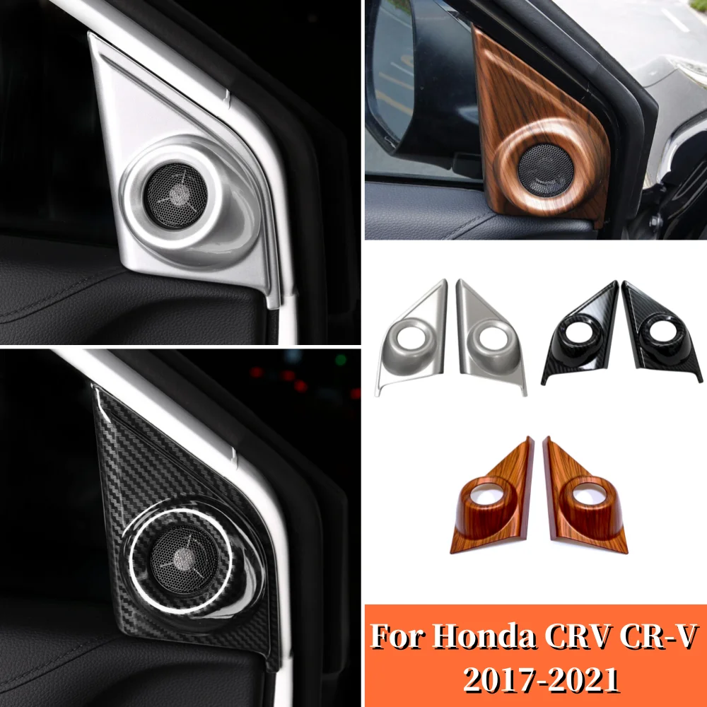 For Honda CRV CR-V 2017-2019 2020 2021 ABS Interior Accessories Car Audio Speaker Cover Front A Pillar Horn Sound Covers Trim