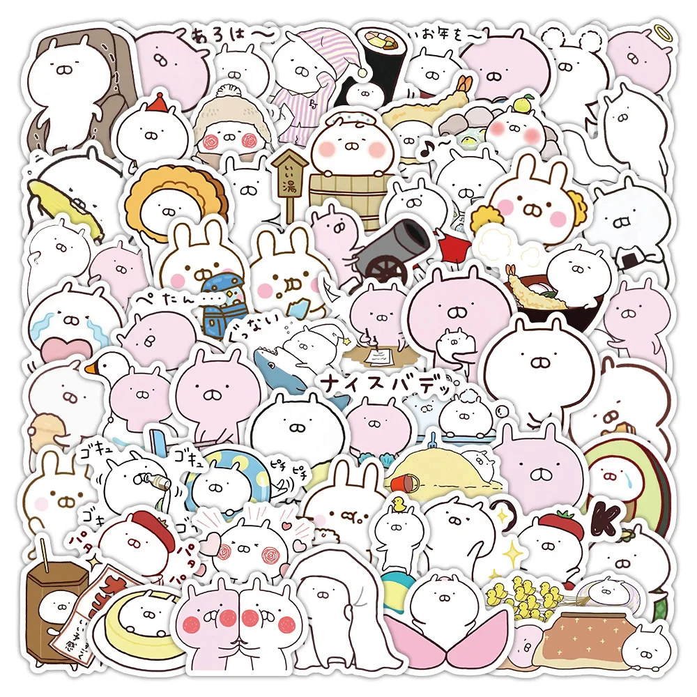

80PCS Cute Cartoon Usamaru Graffiti Stickers DIY Decoration Phone Case Notebook Water Cup Waterproof Toy Gift Sticker