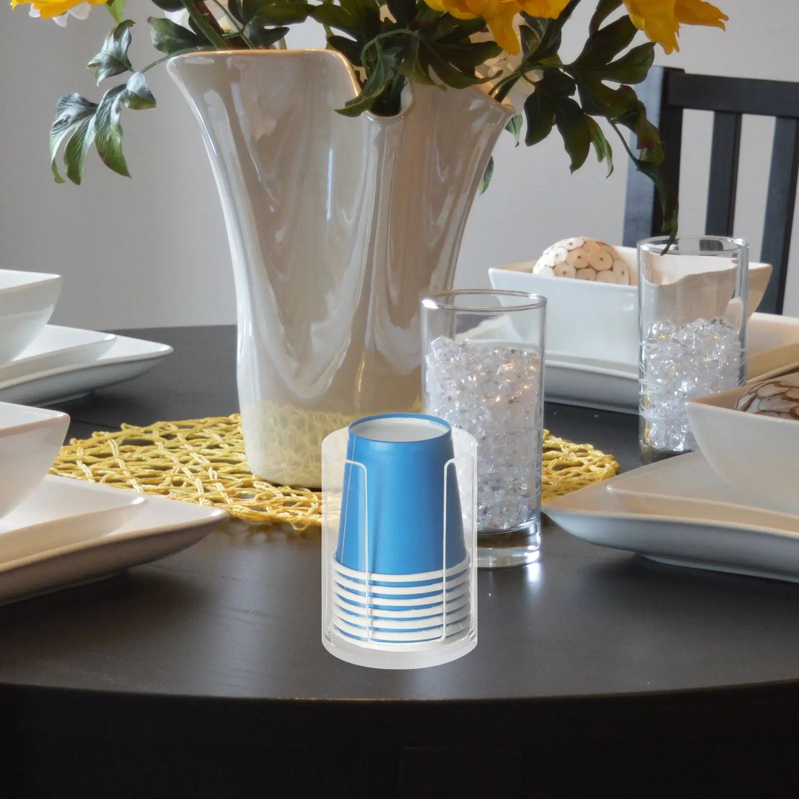 

Набор из 2-х креативных органайзеров для бумажных стаканов: подставка для хранения стаканов с изысканной текстурой для кофейни, ресторана, настольного дисплея