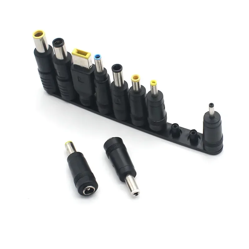 10pcs/set Universal for Notebook Laptop DC Power Charger Supply Adapter Tips Connector Jack to Plug Charging