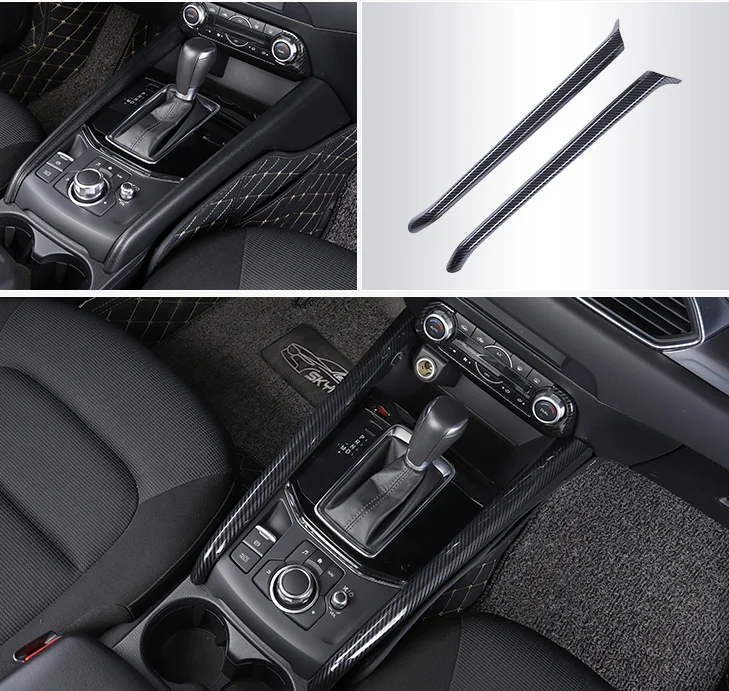 For Mazda CX-5 CX5 2017-2021 Interior Accessories Carbon Fiber Gear Shift Panel Cover Air AC Outlet Window Switch Lift Trim