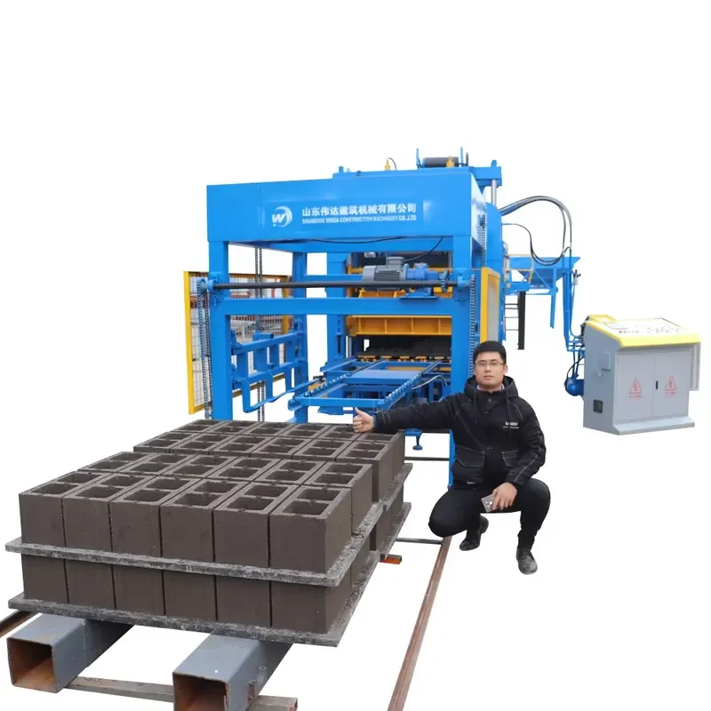 QT15-15 Weida Automatic Paving Block and Concrete Brick Making Machine with Engine Pump PLC Gearbox and Bearing