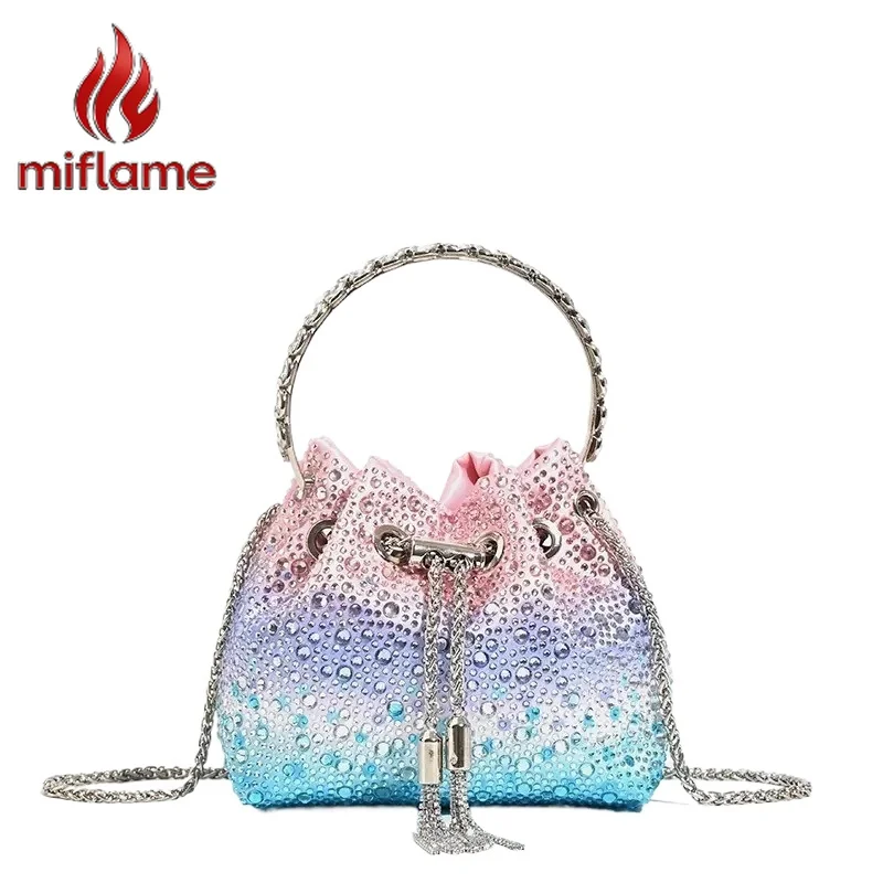 

Women's Bucket Bag Sparkly Crystal Rhinestone Sequin Chain Top Handle Shoulder Crossbody Evening Party Glamorous