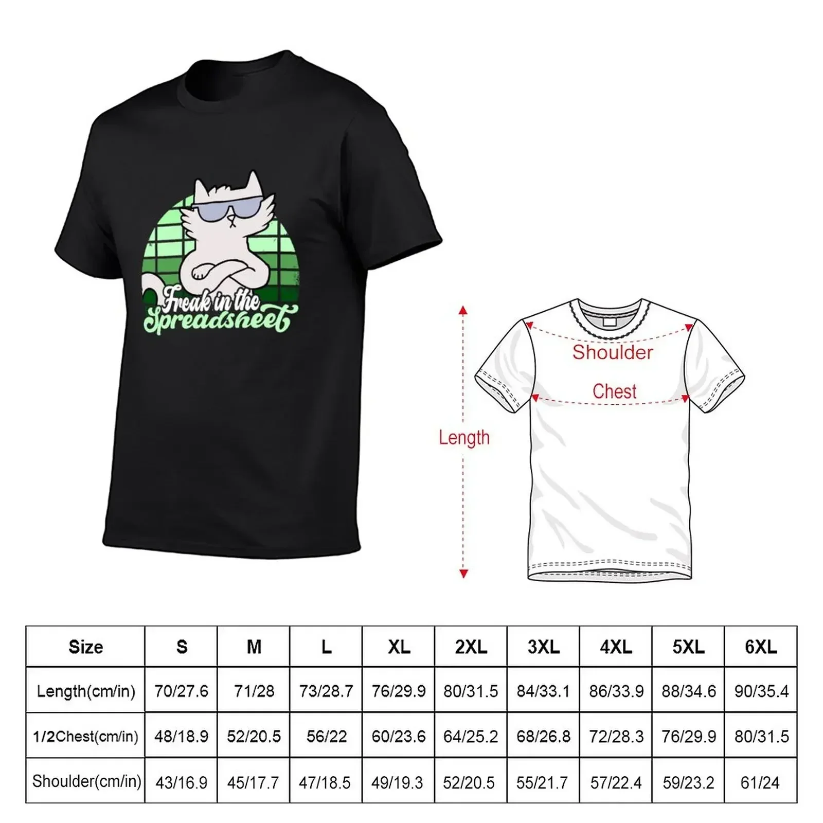 freak in spreadsheets excel cat accountant accounting gift T-Shirt customs design your own korean fashion men graphic t shirts