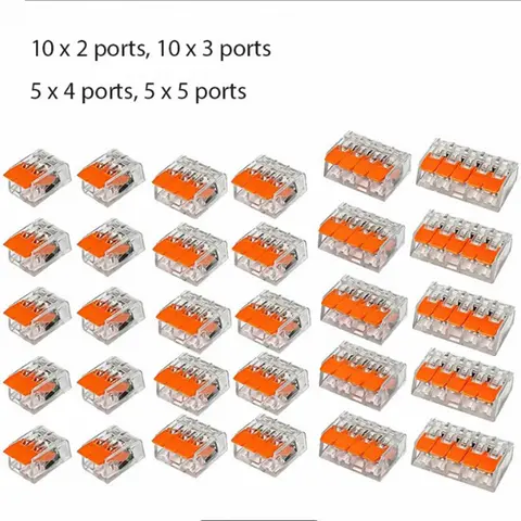 30 Pcs 32A Wire Connectors Compact Splice Connectors Quick Cable Connectors Light Terminal Connections