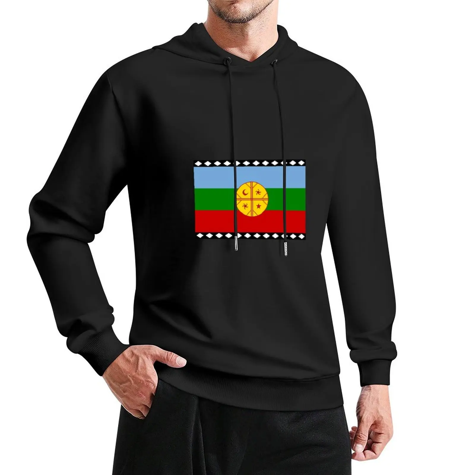 Mapuche Flag (Chile) Pullover Hoodie korean autumn clothes japanese style blouse clothes for men man hoodie