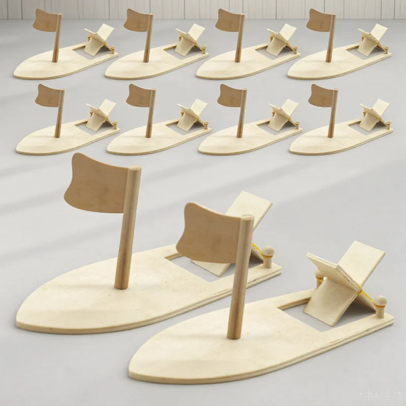 10 قطعة DIY بها بنفسك المراكب الشراعية الخشبية المواد حزمة للأطفال الإبداعية الكتابة على الجدران الحرفية عدة الخشب الطبيعي الإبحار قارب مشروع ديكور المنزل #6