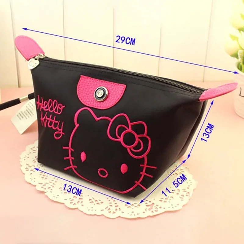 Sanurgente-Sac cosmétique de dessin animé Hello Kitty, sac de rangement pour produits de soins de la peau, trousse à crayons, porte-monnaie, sacs, grande capacité, voyage