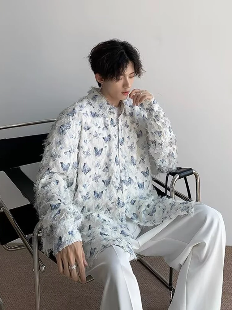 

Мужская рубашка с длинным рукавом в британском стиле, повседневная модная верхняя одежда из дышащего полиэстера, осенняя мода