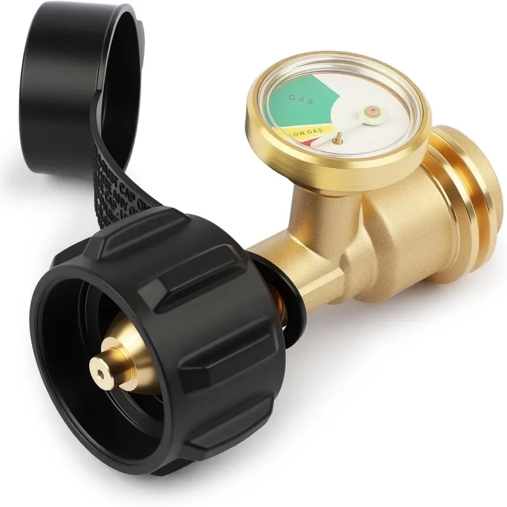 Adjustable Propane Tank Connector QCC1/Type Dustproof QCC1 Propane Refill Adapter Durable Leak-proof Propane Tank Gauge