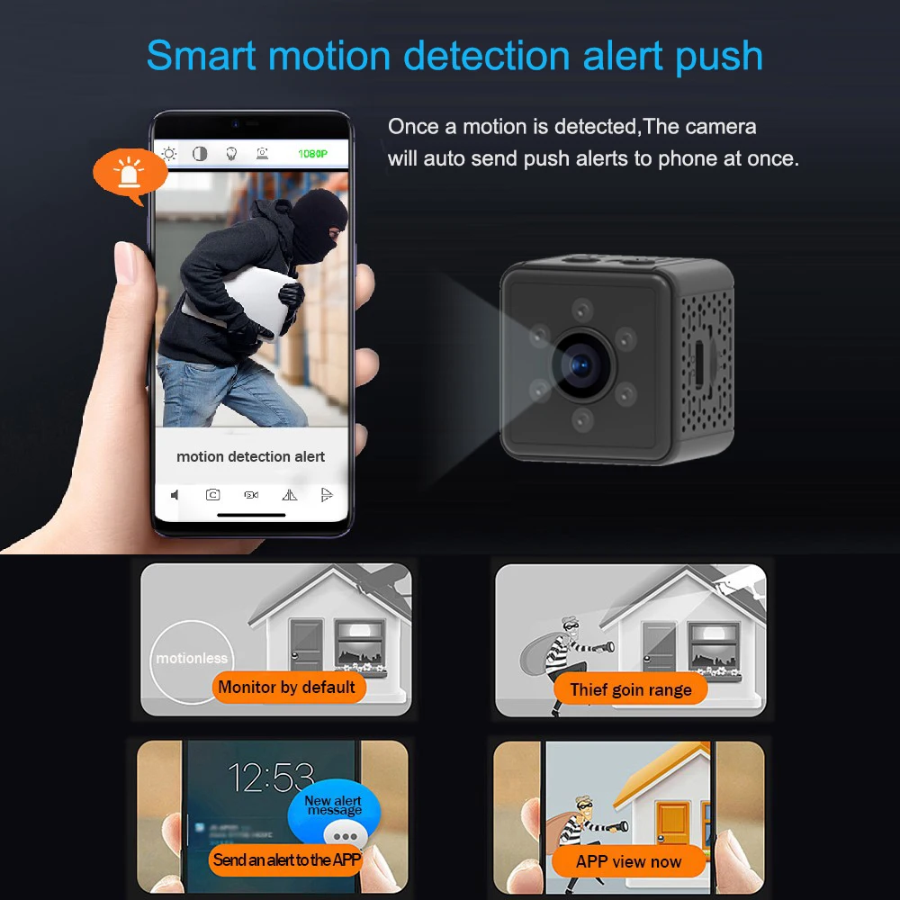 New V3 Mini Cameras HD Wireless WiFi Surveillance Camera Super Small IP Home Security Camera Sleep Standby support Remote ON/OFF
