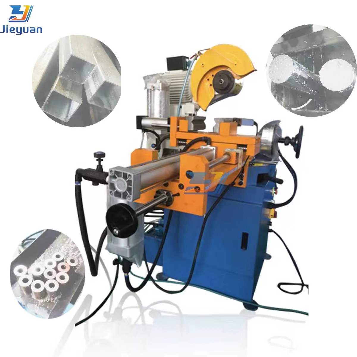 Cold Saw Non-Burr Stainless Steel Pipe Cutting Machine Semi-Automatic Pneumatic Circular Saw 45/90 Degree Beveling Pipe Cutting