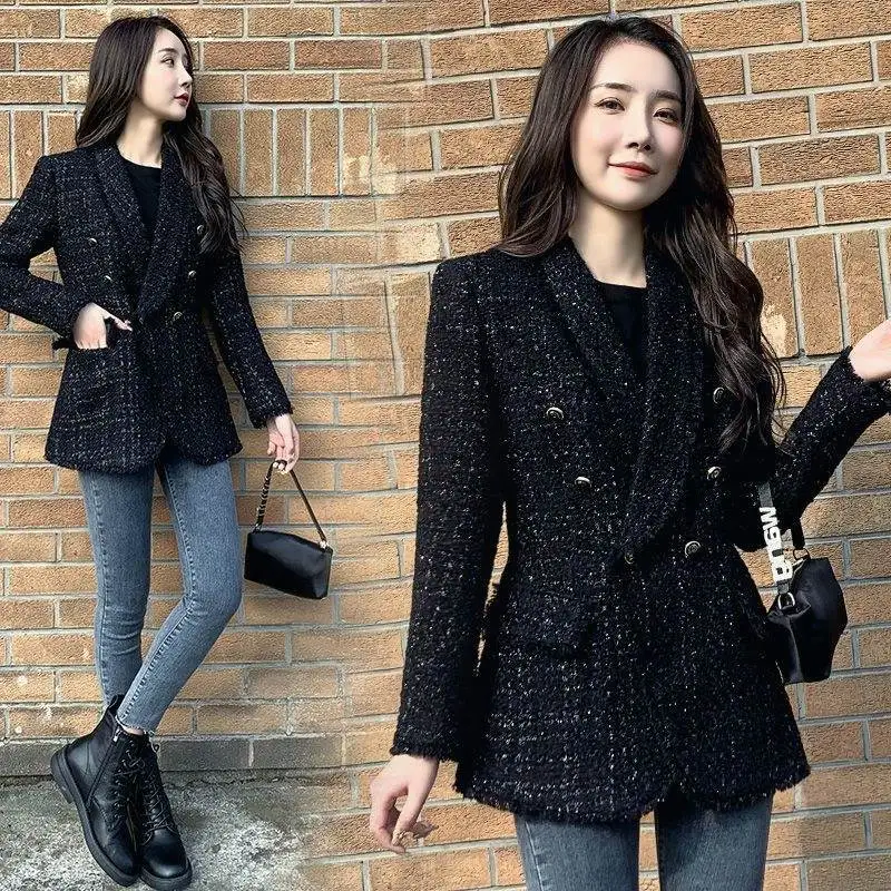 Fashionable Tailored Women's  Coat Autumn Winter Elegant Slim Fit British Style High End Woolen Jacket Trendy 2026