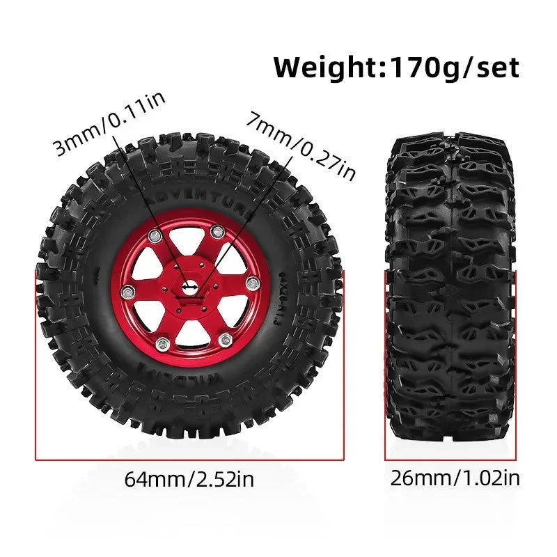 

1.3 Inch Aluminum Alloy Wheels for TRX4M SCX24 FMS FCX24 AX24 Ascent18 1/18 1/24 RC Crawler Upgrade Parts 4PCS