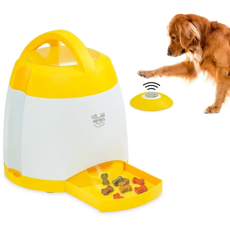 

Interactive Dog Treat Dispenser Training Toy with Remote Button Memory Game Exercise Feeder Adjustable Reward System