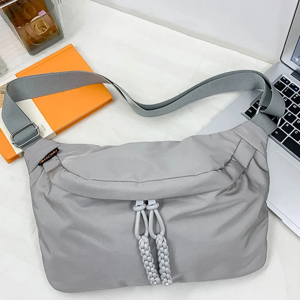 Nylon Shoulder Bag Men Women Messenger Bag Zipper Large Capacity Waterproof Lightweight Fashion Outdoor Fanny Pack