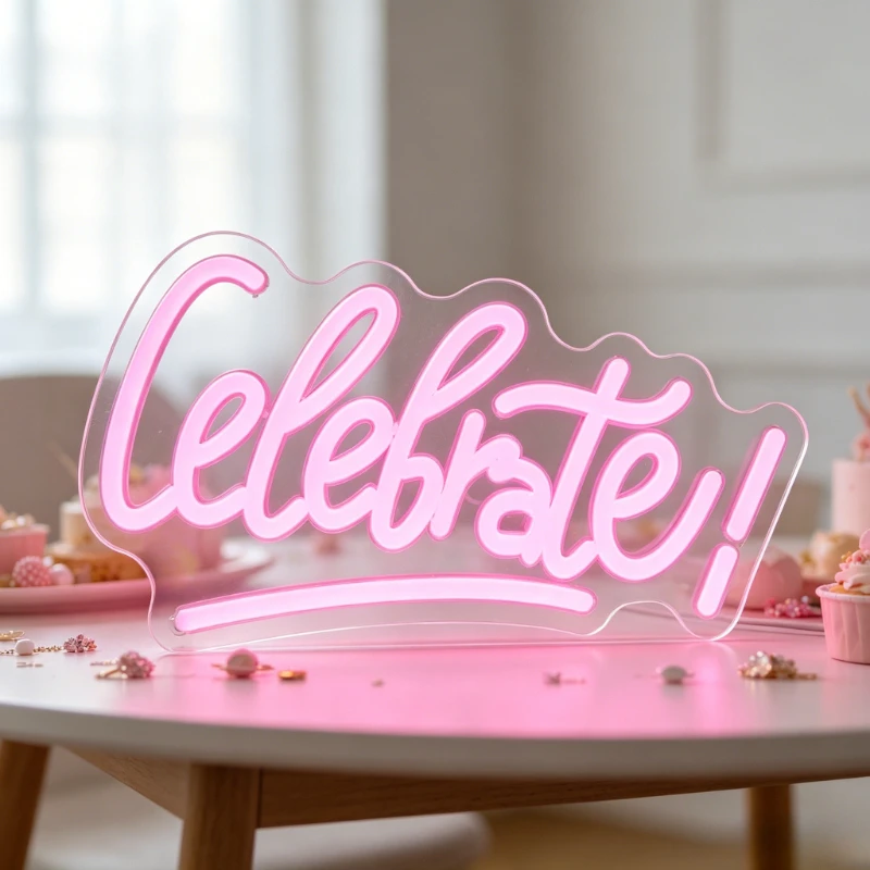 

Celebrate Neon Sign USB Dimmable LED Neon Light for Birthday Party Wedding Baby Shower Graduation Holiday Event Wall Decor Light