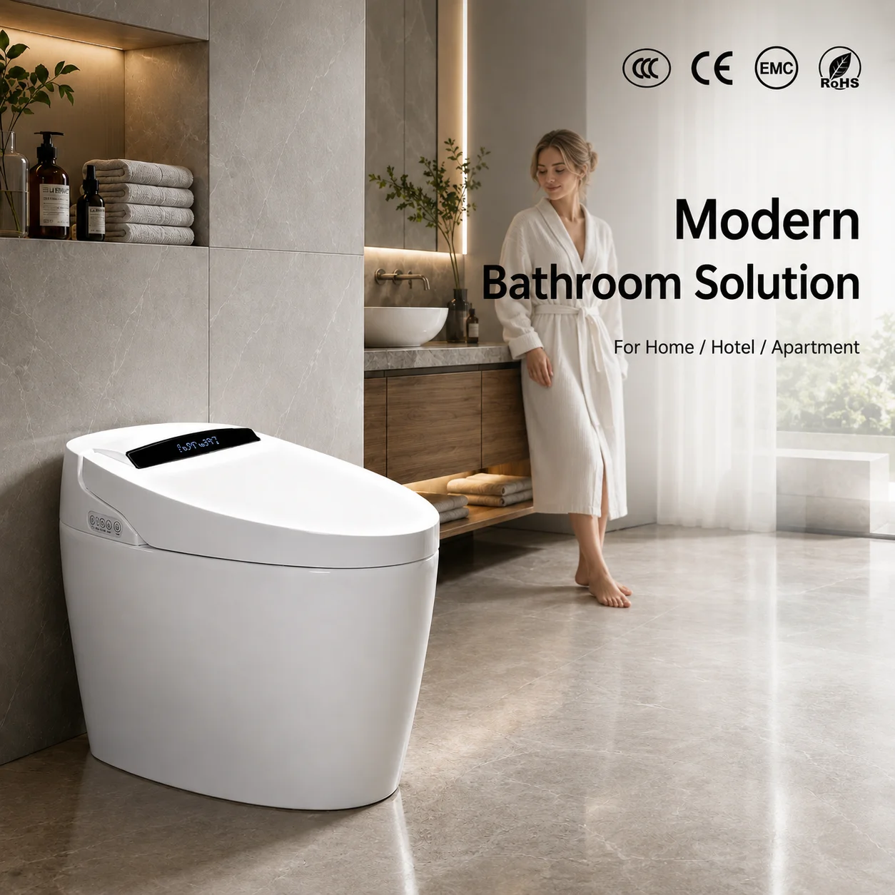 Modern Smart Toilet Auto Sensor Flush Intelligent Wc Heating Toilet Bowl Automatic Operation Smart Toilet With Remote Control