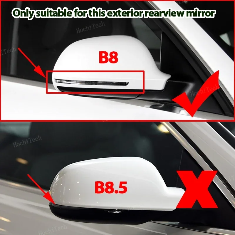 2x Add-on style Rearview Mirror Cover Cap Black for Audi A4 S4 A5 S5 B8 8K, A6 S6 4F C6, A8 S8 D3, Q3 SQ3 2012-2015, A3 8P