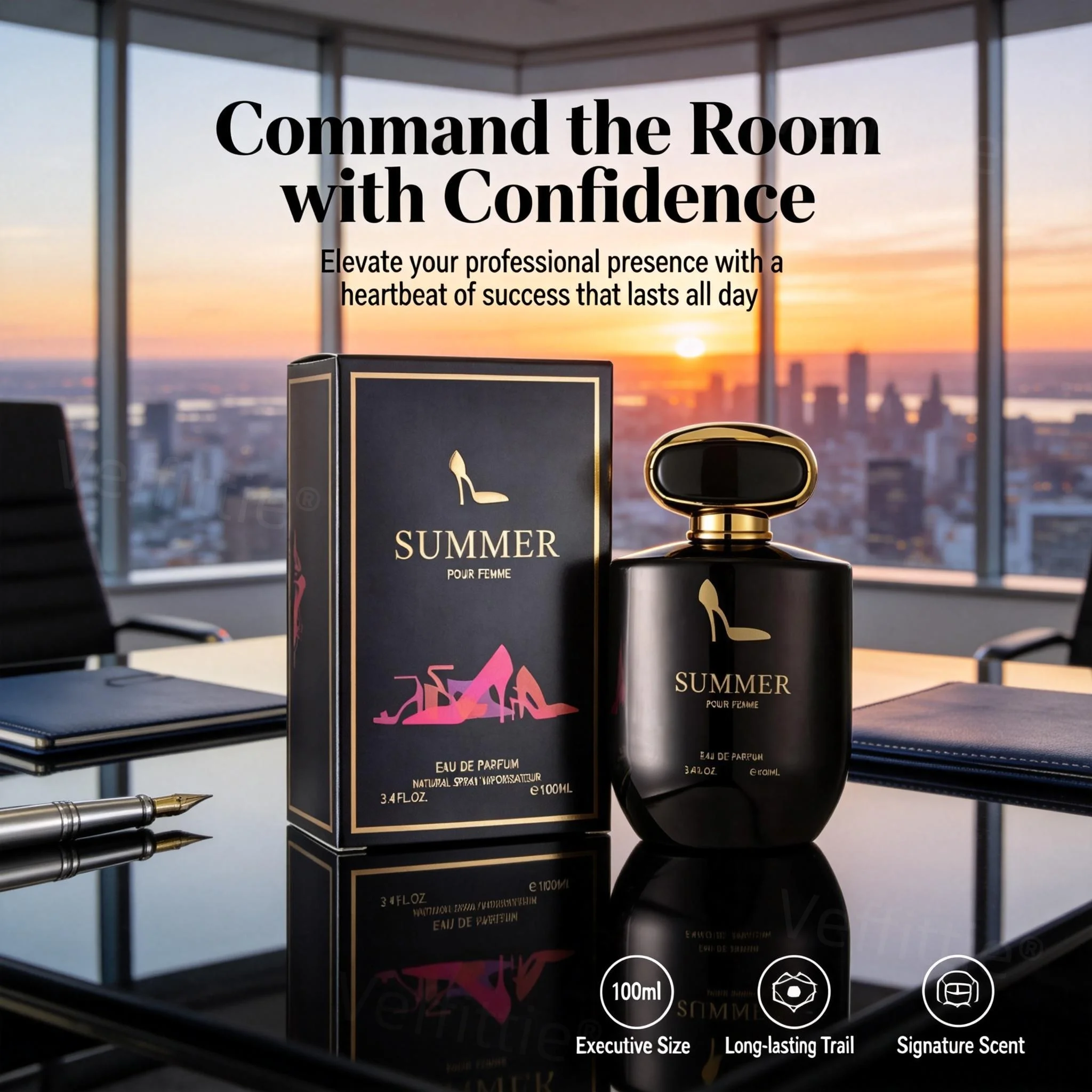 

Executive Almond Coffee Poise EDP 100ml 3.4oz, Long Lasting Balanced Gourmand Scent, Polished Office Wear, Refined Accent