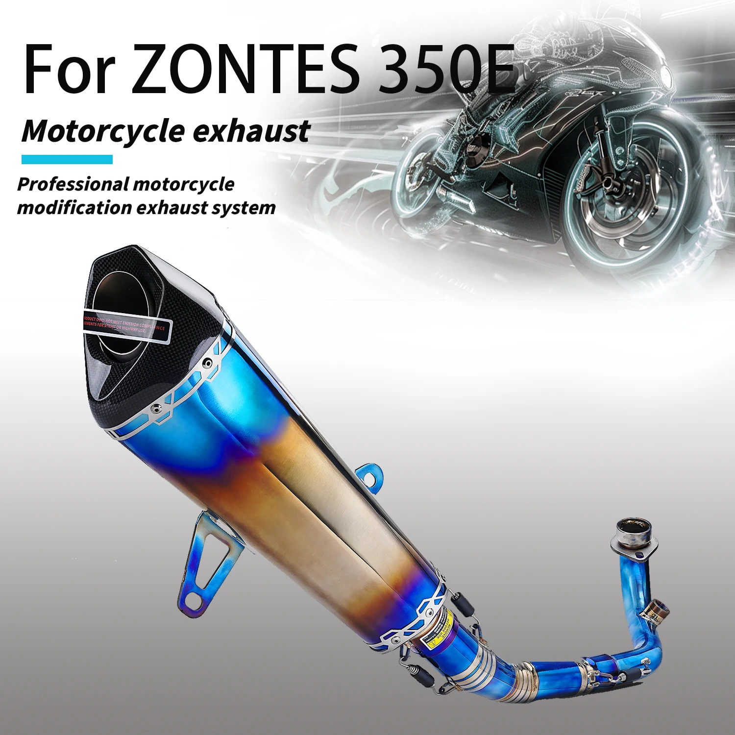 

For Zont 350E 2026 years Motorcycle Full System titanium alloy Exhaust cone Muffler for Zont 350E
