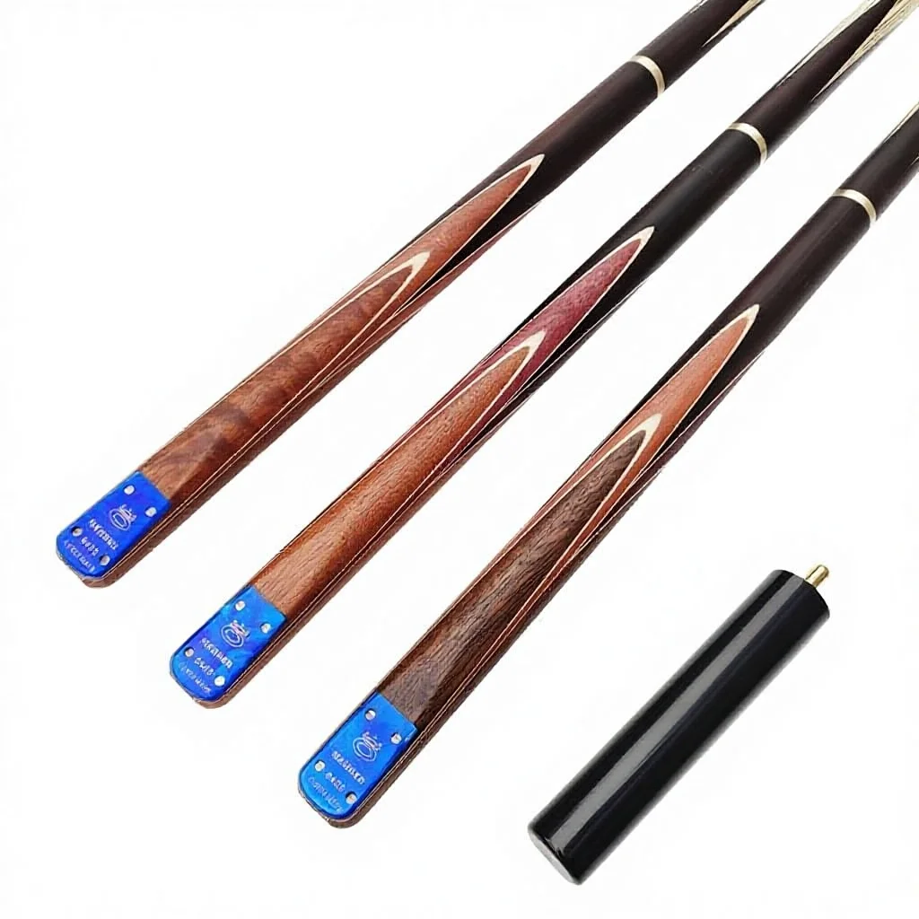 Professional Brass 3/4 Joint Ash Wood Snooker Cue 9.5mm-10.5mm Tip Small Head for Black 8 & Snooker Member Grade