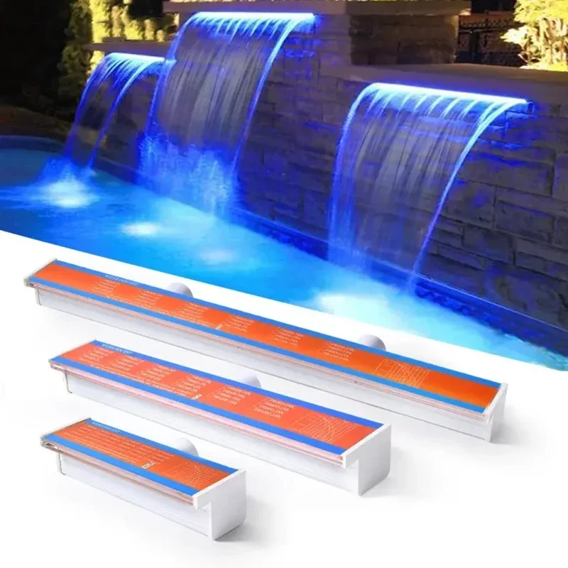 led waterfall descent fountain light decorativo pendurado na parede piscina cascata derramamento 900 mm comprimento 12w 12v 01