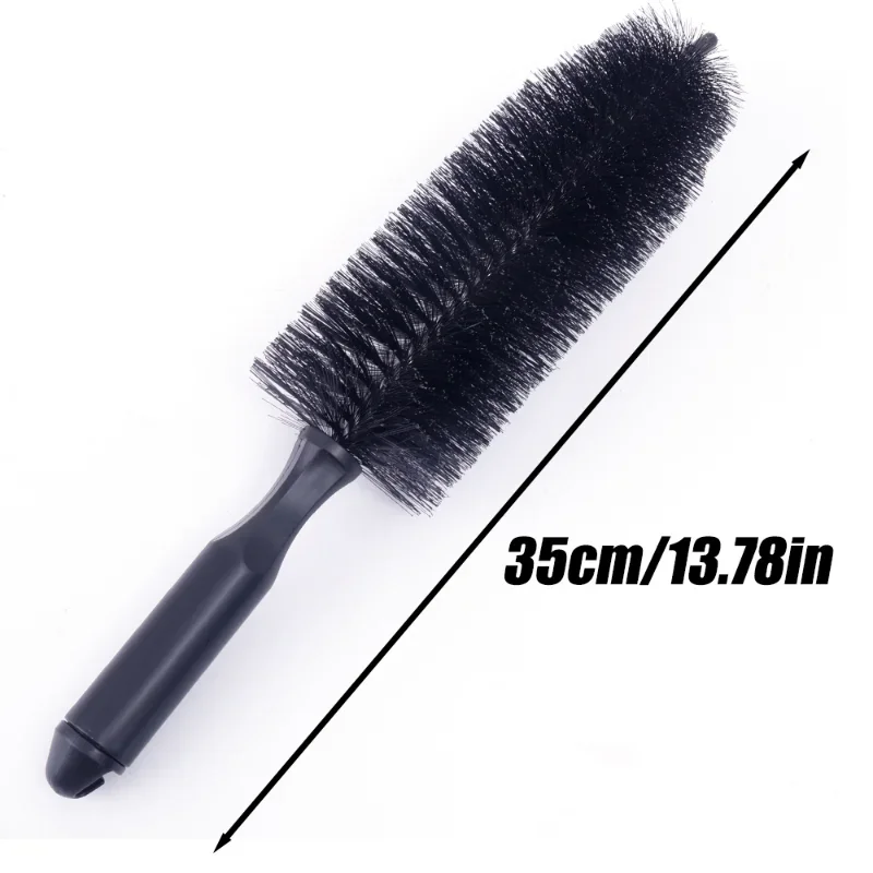 1PC Car Wheel Cleaning Brush Long Handle Black Red Car Wheel Rim Hub Cleaning Brush Tire Detail Brush Auto Motorcycle Wash Tools