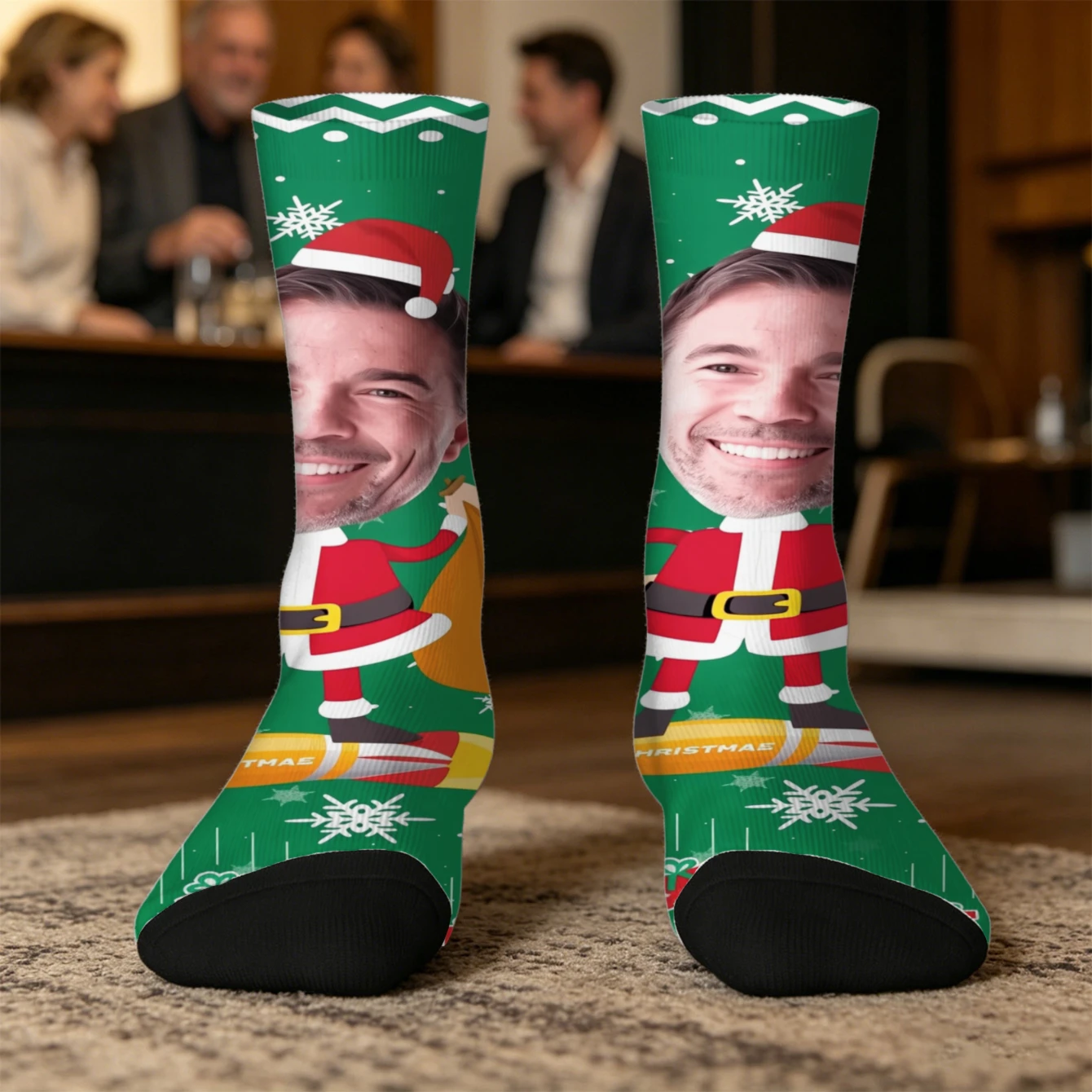 Custom Face Socks Funny Gift for Him Her Friends Custom Picture Socks Unique Gift Idea for Birthday or Christmas view 3