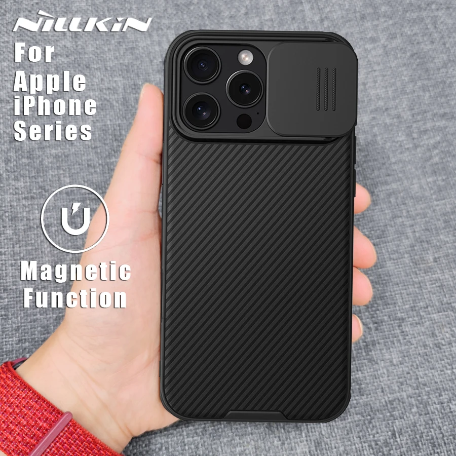 For iPhone 16 Pro Max / 16 Pro Nillkin Case CamShield Magnetic Charging Camera Magsafe Protection Back Cover for iPhone 16 Plus