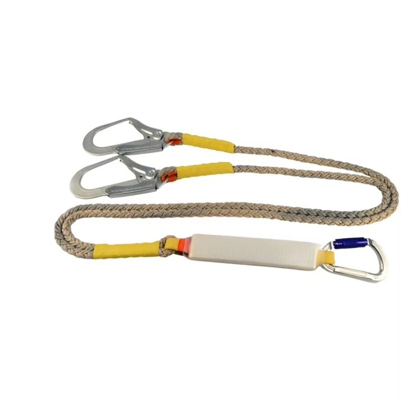 

Anti-fall protection industrial device adjustable shock absorption double y-shaped lanyard