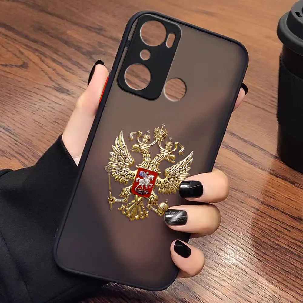 Two-headed Birds Russian Flags Emblem Matte Case for infinix HOT 20I 12 12I 11 11S 10 10I 10S PLAY 9 8 Pro POVA 3 CAMON 17P Case