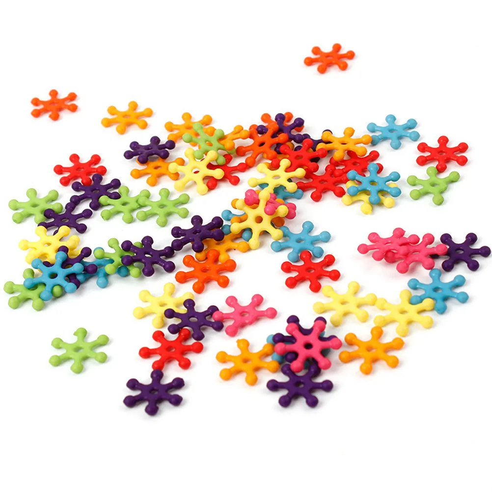 6100Pcs Snowflake Beads DIY Craft Supplies for Children Fine Motor Skills Development Big Hole Beads Arts Crafts Making