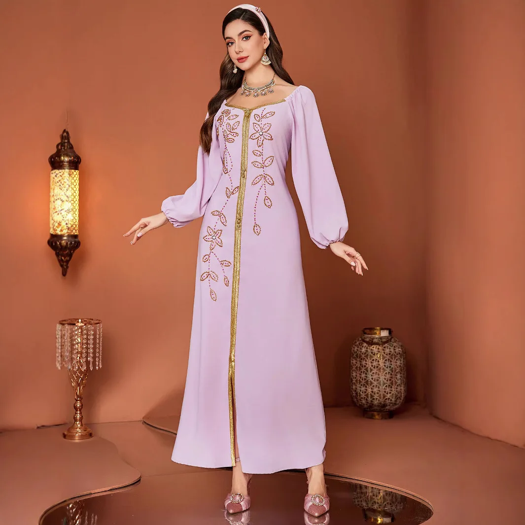 

Eid Muslim Dress Women Abaya Bandage Elegant Party Long Dresses Vestidos Largos Party Caftan Jalabiya Ramadan Long Robe 2025