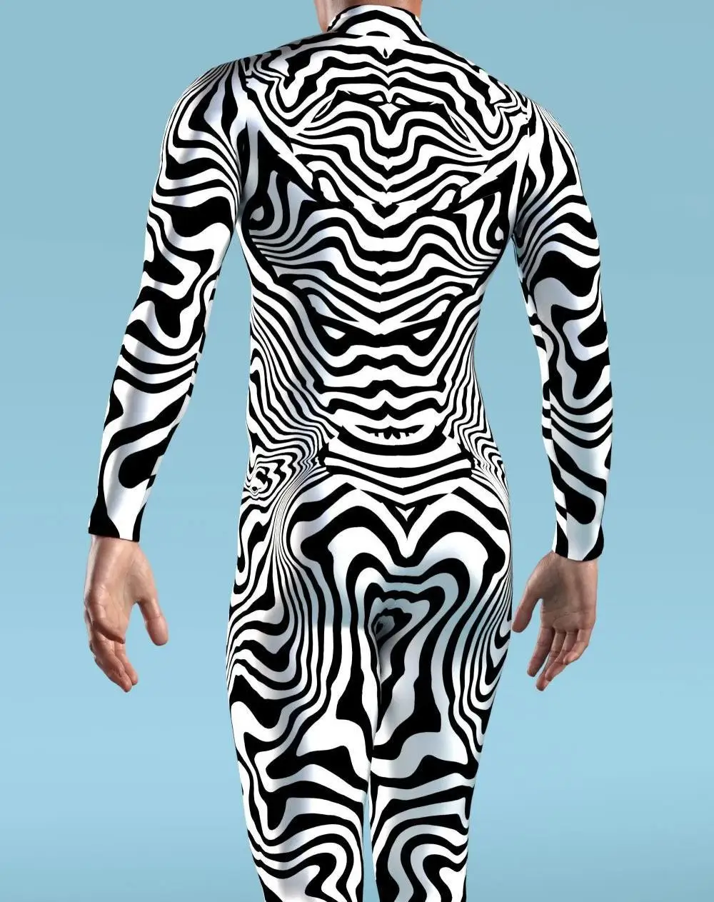 POP Halloween-Skelett-Cosplay-Overall mit Daumen, bunter Kunstdruck, Bodysuit mit Reißverschluss vorne, Catsuit, Themenparty-Outfit, Rave-Outfit – Detail 24