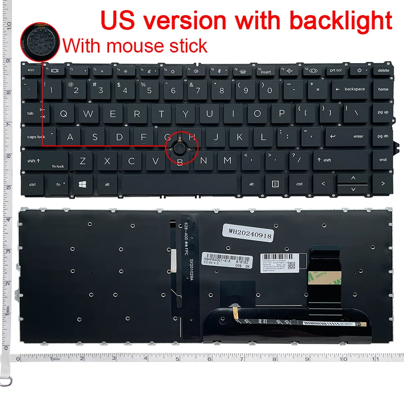 Klawiatura US/RU do HP 840 G7 840 G8 845 G7 845 G8 745 G7 745 G8 zbook14 G7/G8 ZBook Firefly 14 cali G7 G8 HSN-I36C-4 — zdjęcie produktu 5