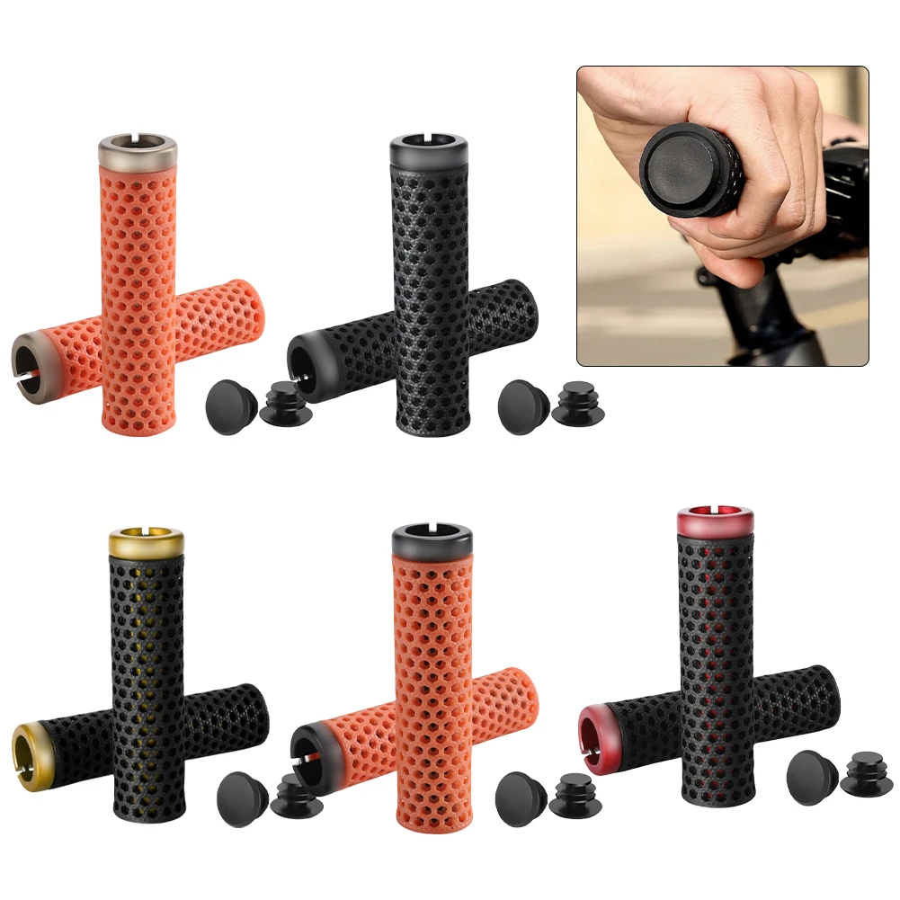 3D Printed Handlebar Covers 120g Non-Slip Shock-Absorbing Handlebar With Aluminum Alloy Ring For Bike Cycling Accessories