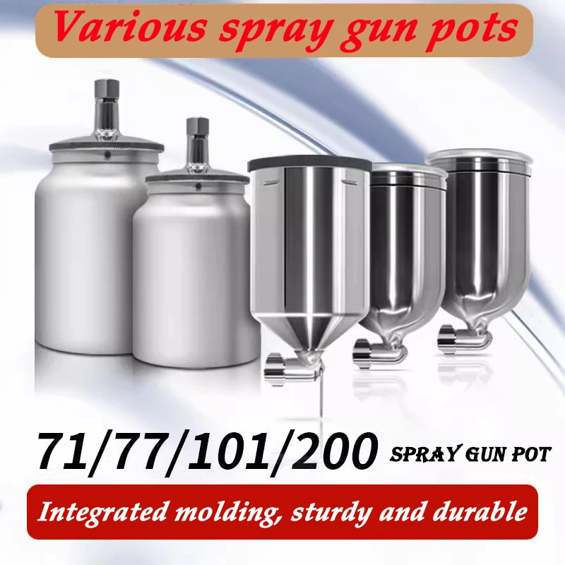 Alumínio Pistola de Pulverização de Cobre Upper Pot Lower Pot Paint Cup Parts Boutique Integrated Molding W71 W101 W-77 Aço Inoxidável