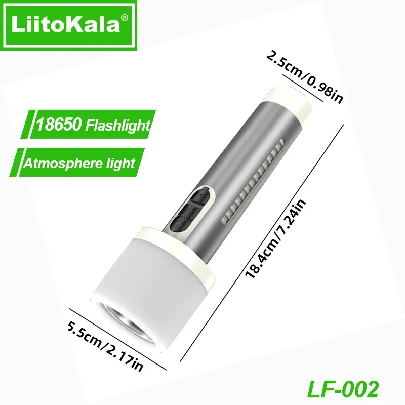 LiitoKala LF-002 18650 flashlight+1200mAh battery