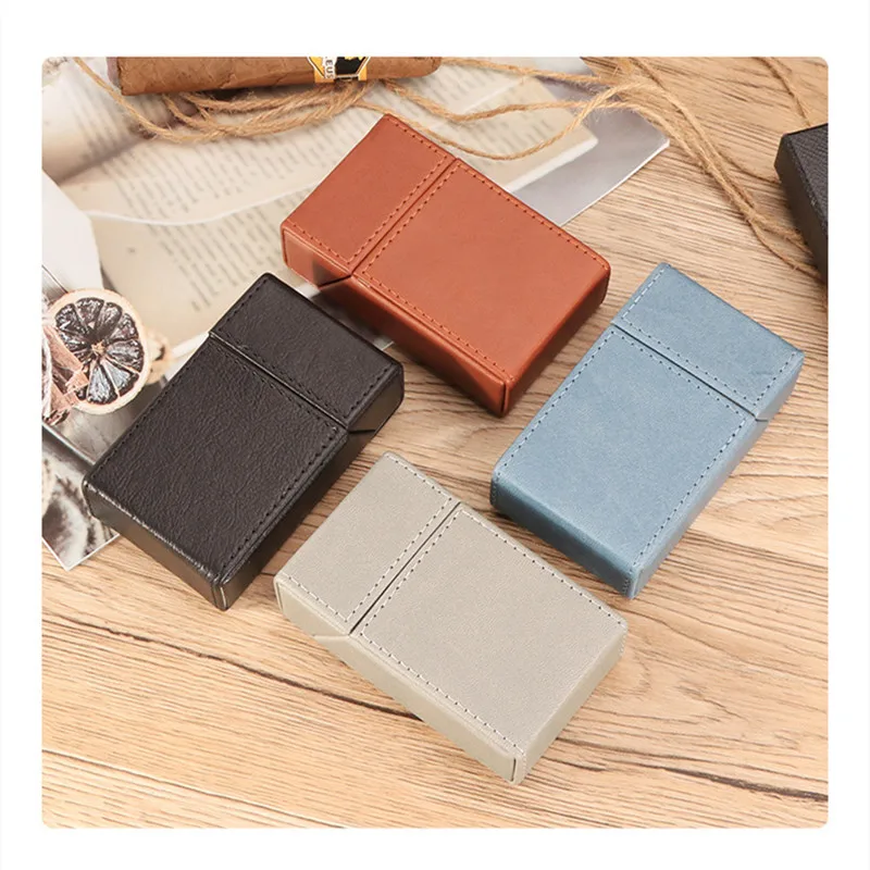 4 Color Cigarette Case Holds 20 King Size Cigarettes PU Leather Storage Box Smoking Accessories Gift for Men and Women