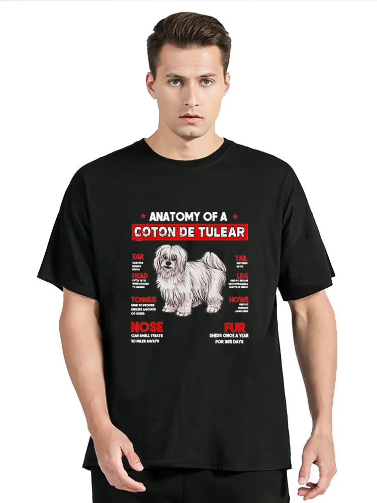 Anatomy of a Coton De Tulear Dog T Shirt Dog Lovers Tees Fashion Cotton Tees Women Men Oversized T-shirt Clothing