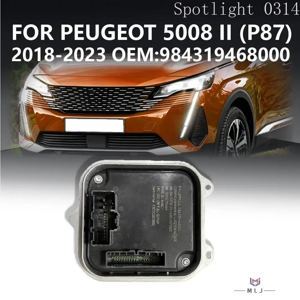 

984319468000 For Peugeot 5008 II (P87) 2018-2023 Headlight DRL Module Angel Eye Ballast Control Module Unit Car Accessories