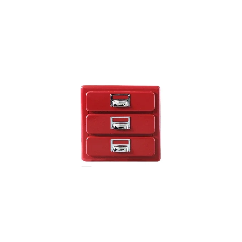 

Retro multi-layer drawer file cabinet metal three-bucket cabinet ins office desktop storage locker